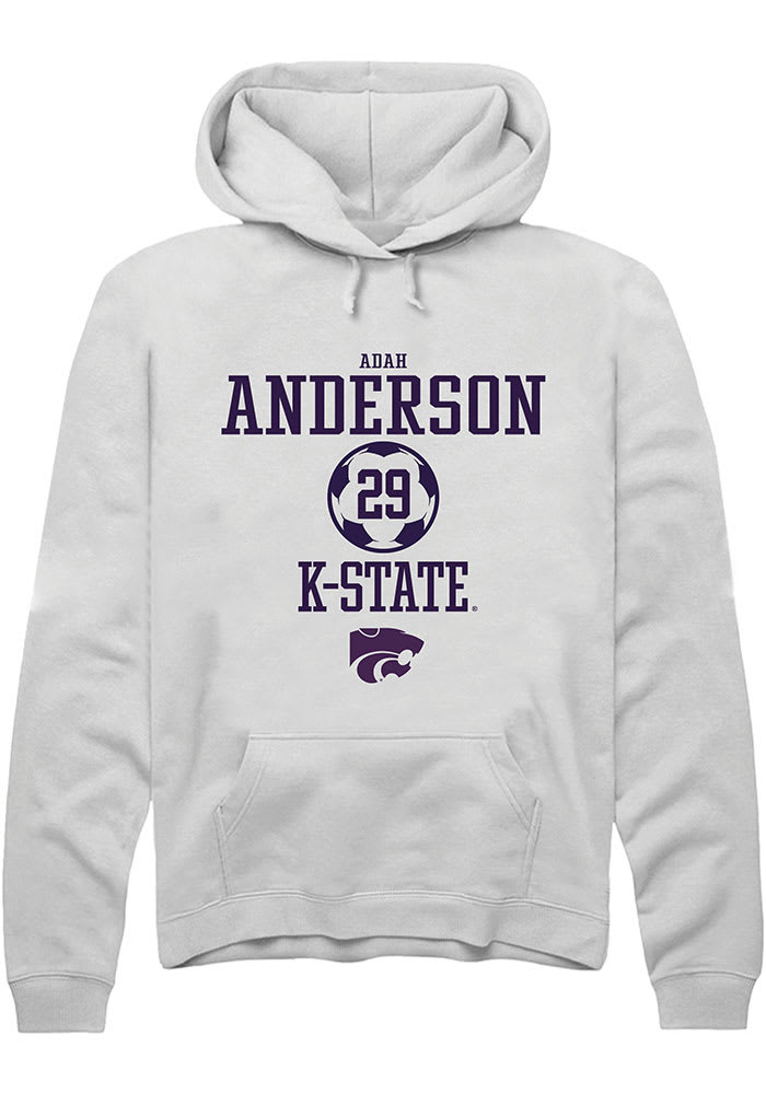 Adah Anderson Rally K-State Wildcats Mens White NIL Sport Icon Long Sleeve Hoodie