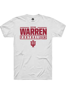 Quinn Warren White Indiana Hoosiers NIL Stacked Box Short Sleeve T Shirt