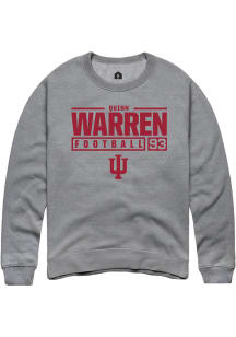 Quinn Warren Rally Mens Graphite Indiana Hoosiers NIL Stacked Box Crew Sweatshirt