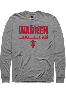 Quinn Warren Rally Mens Graphite Indiana Hoosiers NIL Stacked Box Tee