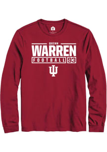 Quinn Warren Rally Mens Red Indiana Hoosiers NIL Stacked Box Tee