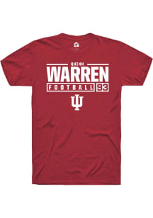 Quinn Warren Red Indiana Hoosiers NIL Stacked Box Short Sleeve T Shirt