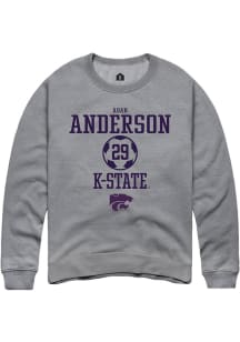 Adah Anderson Rally Mens Graphite K-State Wildcats NIL Sport Icon Crew Sweatshirt