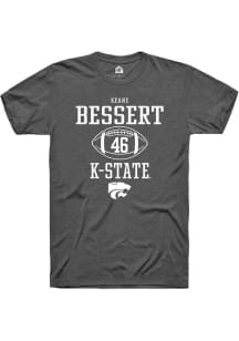 Keane Bessert Dark Grey K-State Wildcats NIL Sport Icon Short Sleeve T Shirt