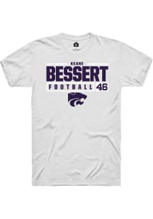 Keane Bessert White K-State Wildcats NIL Stacked Box Short Sleeve T Shirt