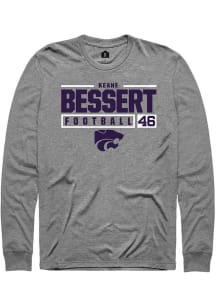 Keane Bessert Rally Mens Graphite K-State Wildcats NIL Stacked Box Tee