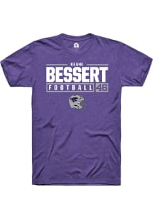 Keane Bessert Purple K-State Wildcats NIL Stacked Box Short Sleeve T Shirt