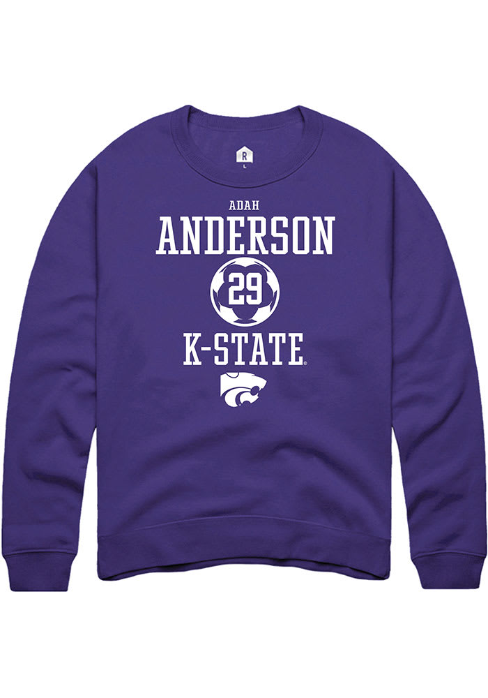 Adah Anderson Rally K-State Wildcats Mens Purple NIL Sport Icon Long Sleeve Crew Sweatshirt