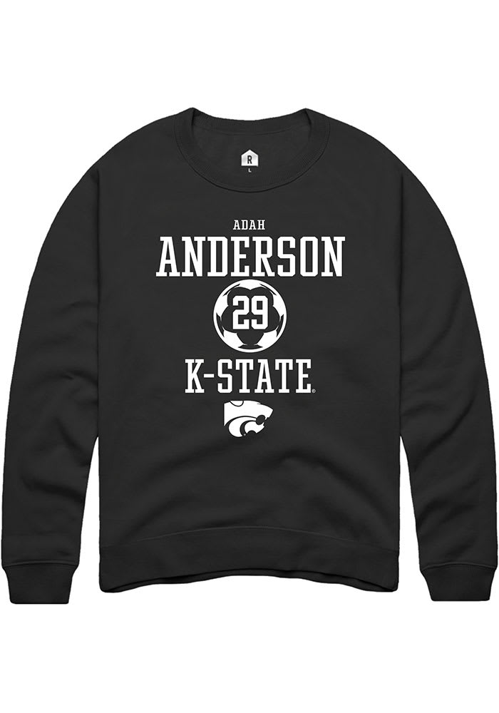 Adah Anderson Rally K-State Wildcats Mens Black NIL Sport Icon Long Sleeve Crew Sweatshirt