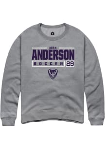 Adah Anderson Rally Mens Graphite K-State Wildcats NIL Stacked Box Crew Sweatshirt