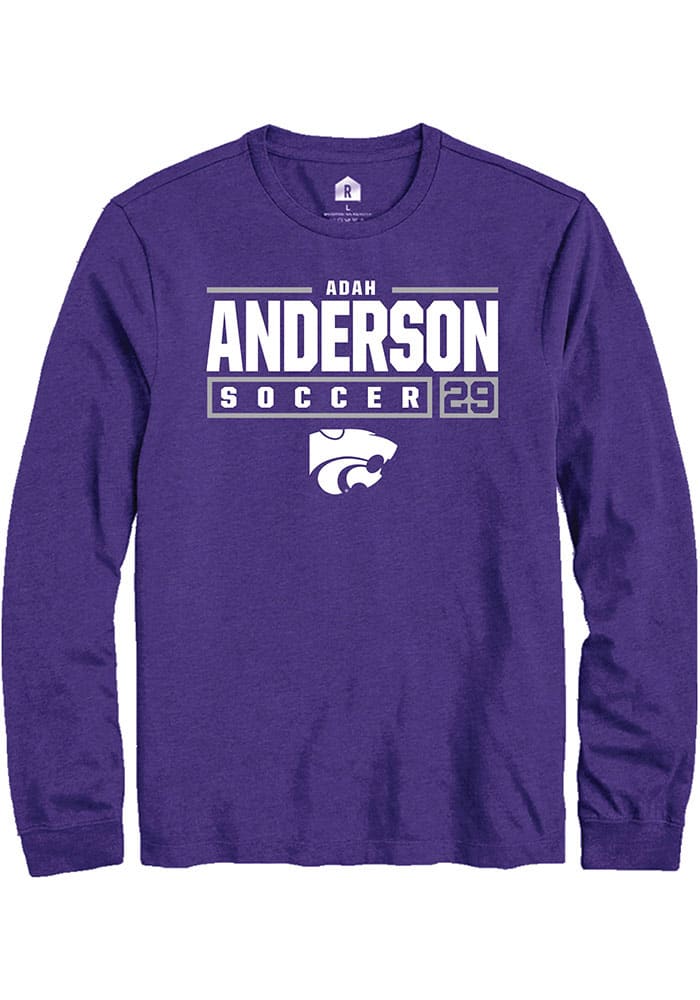 Adah Anderson K-State Wildcats Purple Rally NIL Stacked Box Long Sleeve T Shirt