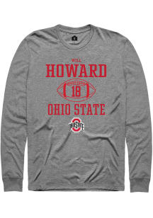 Will Howard Rally Mens Graphite Ohio State Buckeyes NIL Sport Icon Tee