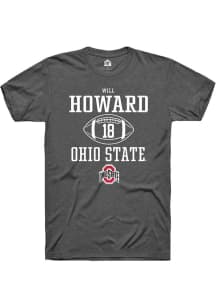 Will Howard Dark Grey Ohio State Buckeyes NIL Sport Icon Short Sleeve T Shirt