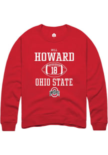 Will Howard Rally Mens Red Ohio State Buckeyes NIL Sport Icon Crew Sweatshirt