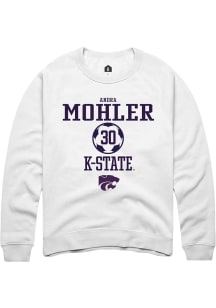 Andra Mohler Rally Mens White K-State Wildcats NIL Sport Icon Crew Sweatshirt