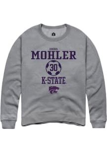 Andra Mohler Rally Mens Graphite K-State Wildcats NIL Sport Icon Crew Sweatshirt