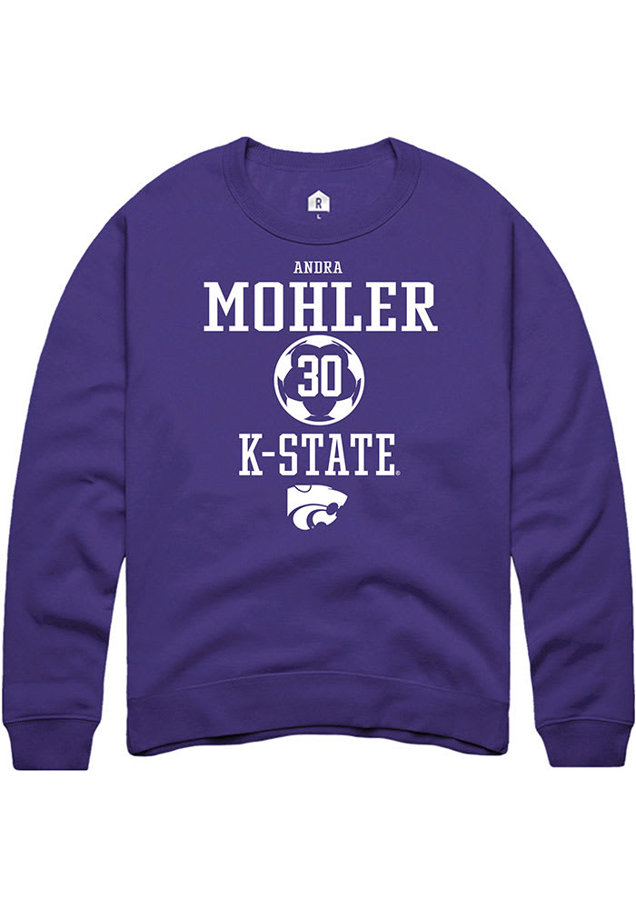 Andra Mohler Rally K-State Wildcats Mens Purple NIL Sport Icon Long Sleeve Crew Sweatshirt