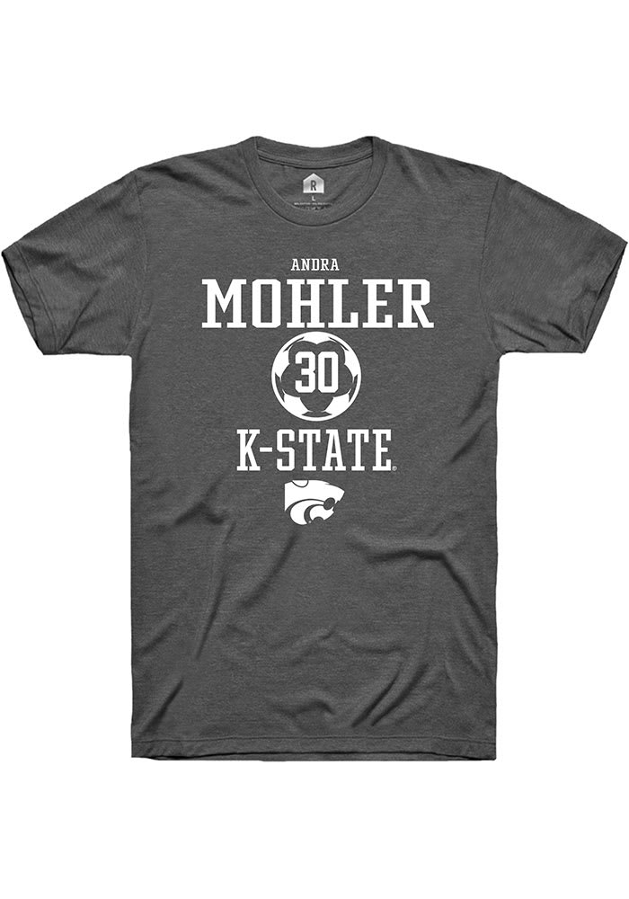 Andra Mohler K-State Wildcats Grey Rally NIL Sport Icon Short Sleeve T Shirt