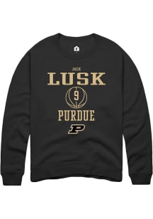 Jack Lusk  Rally Purdue Boilermakers Mens Black NIL Sport Icon Long Sleeve Crew Sweatshirt