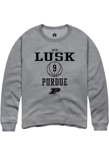 Jack Lusk  Rally Purdue Boilermakers Mens Graphite NIL Sport Icon Long Sleeve Crew Sweatshirt