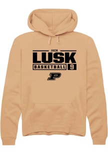 Jack Lusk  Rally Purdue Boilermakers Mens Gold NIL Stacked Box Long Sleeve Hoodie