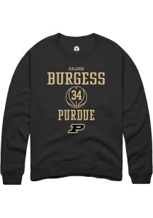 Raleigh Burgess Rally Mens Black Purdue Boilermakers NIL Sport Icon Crew Sweatshirt