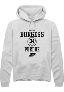 Raleigh Burgess Rally Mens White Purdue Boilermakers NIL Sport Icon Hooded Sweatshirt