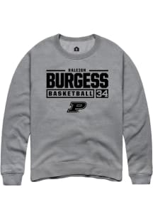 Raleigh Burgess Rally Mens Graphite Purdue Boilermakers NIL Stacked Box Crew Sweatshirt