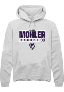 Andra Mohler Rally Mens White K-State Wildcats NIL Stacked Box Hooded Sweatshirt