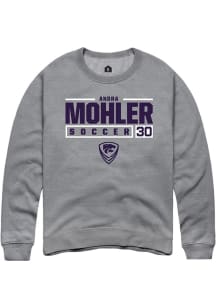 Andra Mohler Rally Mens Graphite K-State Wildcats NIL Stacked Box Crew Sweatshirt