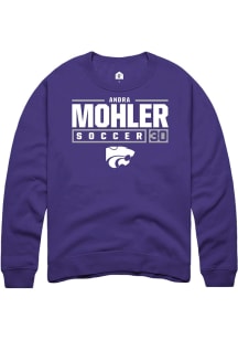 Andra Mohler Rally Mens Purple K-State Wildcats NIL Stacked Box Crew Sweatshirt