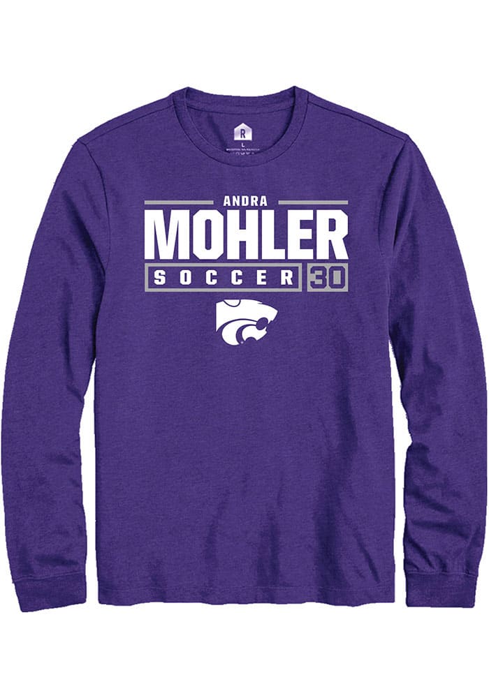 Andra Mohler K-State Wildcats Purple Rally NIL Stacked Box Long Sleeve T Shirt