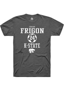 Jericho Frigon  K-State Wildcats Dark Grey Rally NIL Sport Icon Short Sleeve T Shirt