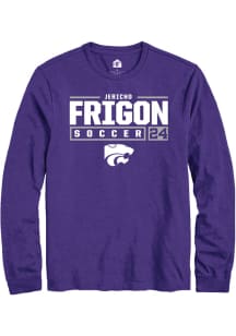 Jericho Frigon  K-State Wildcats Purple Rally NIL Stacked Box Long Sleeve T Shirt