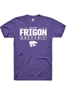 Jericho Frigon  K-State Wildcats Purple Rally NIL Stacked Box Short Sleeve T Shirt