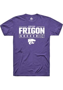 Jericho Frigon Purple K-State Wildcats NIL Stacked Box Short Sleeve T Shirt