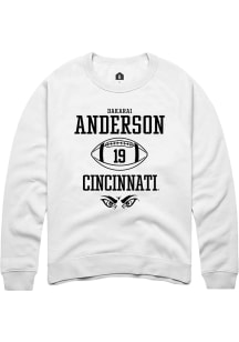 Dakarai Anderson Rally Mens White Cincinnati Bearcats NIL Sport Icon Crew Sweatshirt