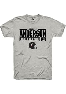 Dakarai Anderson Ash Cincinnati Bearcats NIL Stacked Box Short Sleeve T Shirt