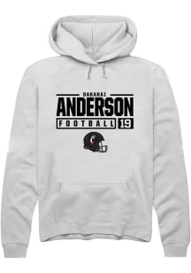 Dakarai Anderson Rally Mens White Cincinnati Bearcats NIL Stacked Box Hooded Sweatshirt