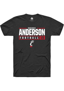 Dakarai Anderson Black Cincinnati Bearcats NIL Stacked Box Short Sleeve T Shirt