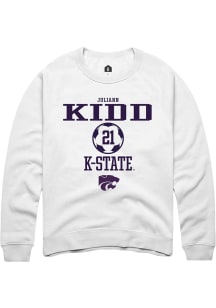 Juliann Kidd Rally Mens White K-State Wildcats NIL Sport Icon Crew Sweatshirt