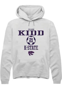 Juliann Kidd Rally Mens White K-State Wildcats NIL Sport Icon Hooded Sweatshirt