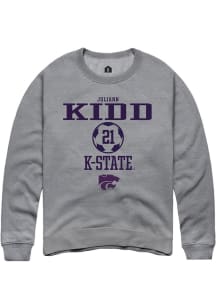 Juliann Kidd Rally Mens Graphite K-State Wildcats NIL Sport Icon Crew Sweatshirt