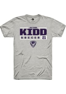 Juliann Kidd Ash K-State Wildcats NIL Stacked Box Short Sleeve T Shirt