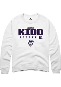 Juliann Kidd Rally Mens White K-State Wildcats NIL Stacked Box Crew Sweatshirt