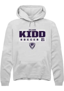 Juliann Kidd Rally Mens White K-State Wildcats NIL Stacked Box Hooded Sweatshirt