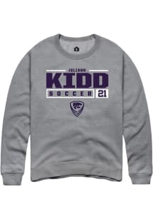 Juliann Kidd Rally Mens Graphite K-State Wildcats NIL Stacked Box Crew Sweatshirt