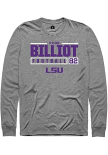 Kylan Billiot  LSU Tigers Graphite Rally NIL Stacked Box Long Sleeve T Shirt