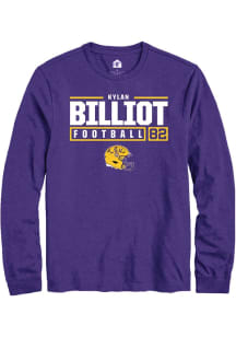 Kylan Billiot  LSU Tigers Purple Rally NIL Stacked Box Long Sleeve T Shirt