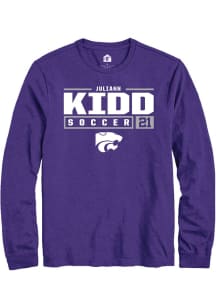 Juliann Kidd Rally Mens Purple K-State Wildcats NIL Stacked Box Tee